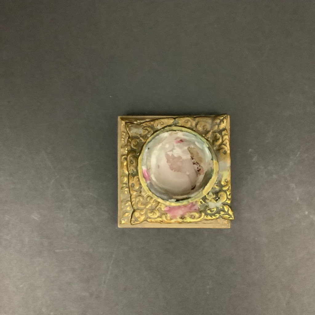 Antique Longwy Faience & Brass Candleholders  - image 6 of 7