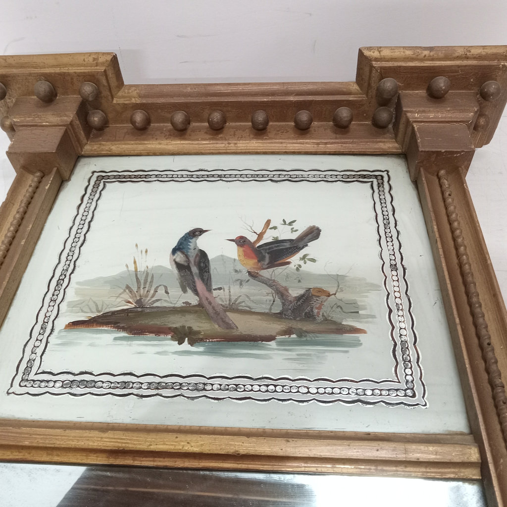 Antique Trumeau Reverse Painted Mirror - image 1 of 11