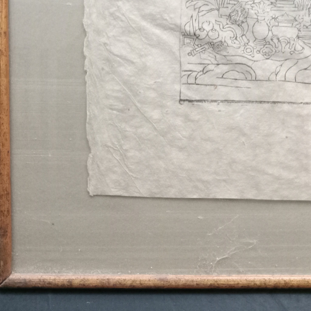 Vintage Framed Buddha with His Assembly Woodcut - image 4 of 10