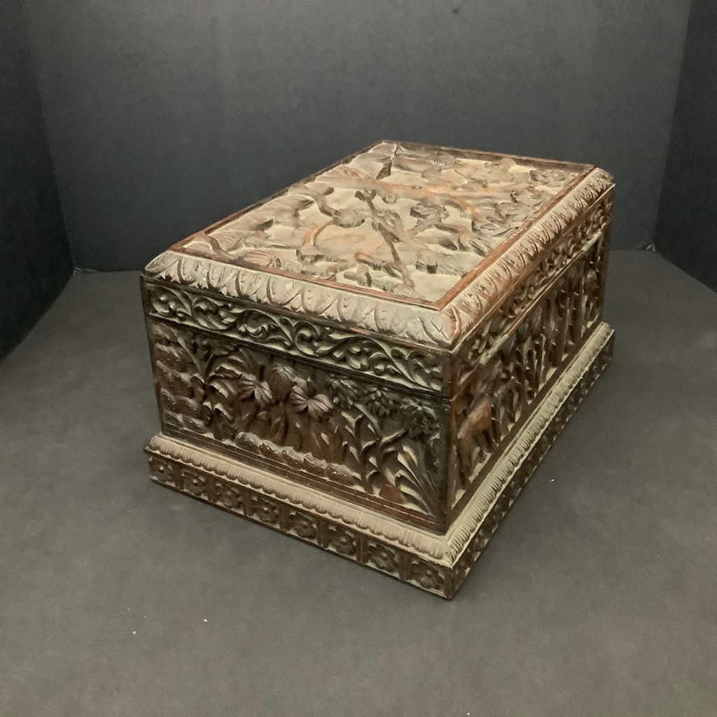Tibetan Carved Wood Box - image 6 of 6