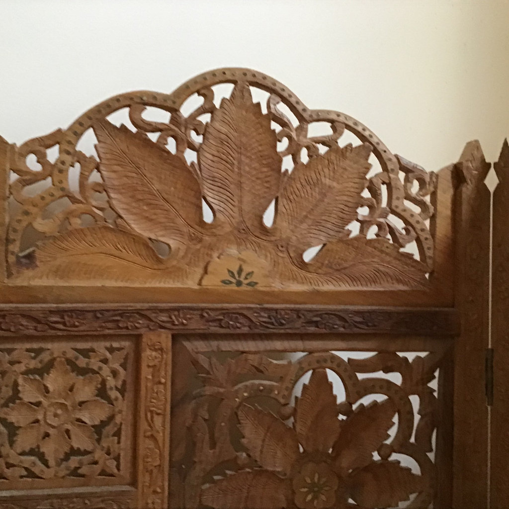 Moroccan Wood Screen with Inlay - image 5 of 6