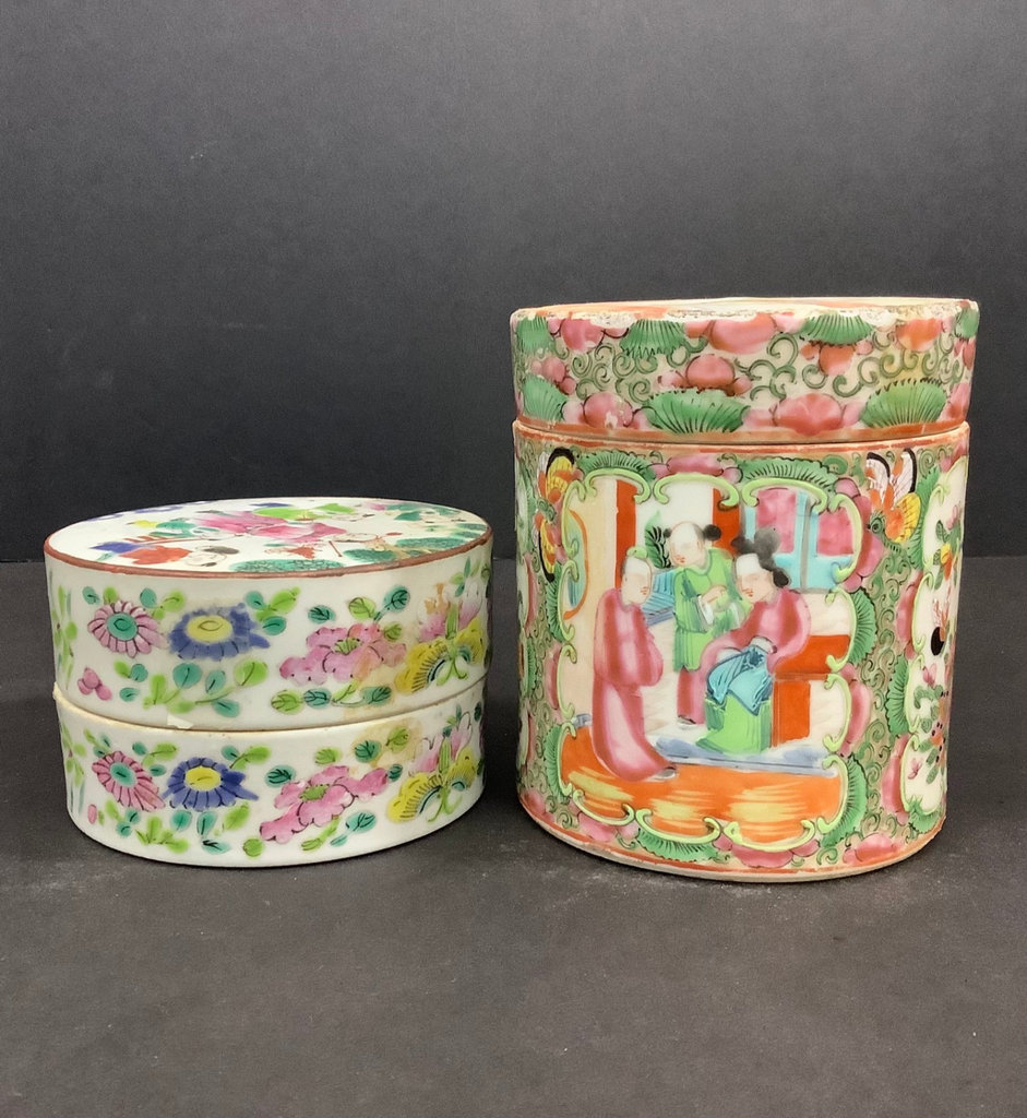 Antique Chinese Porcelain Tea Canisters - image 1 of 4