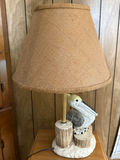 Pelican-themed log-base table lamp - thumbnail 1 of 2