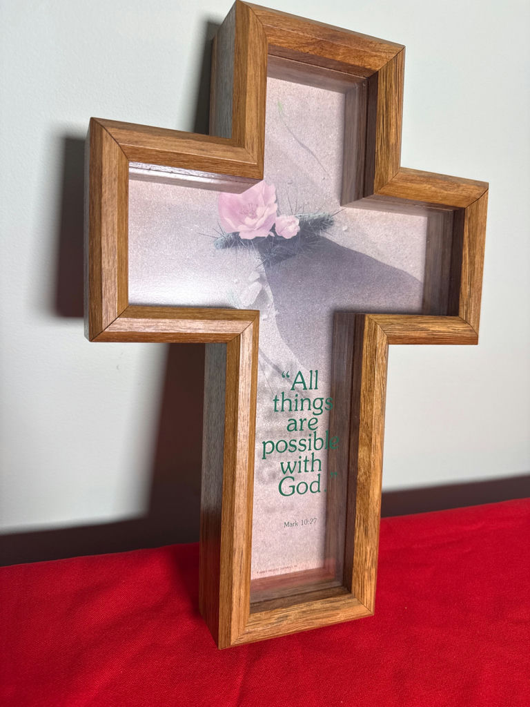 Wooden Cross Wall Decor with Bible Verse - image 1 of 2