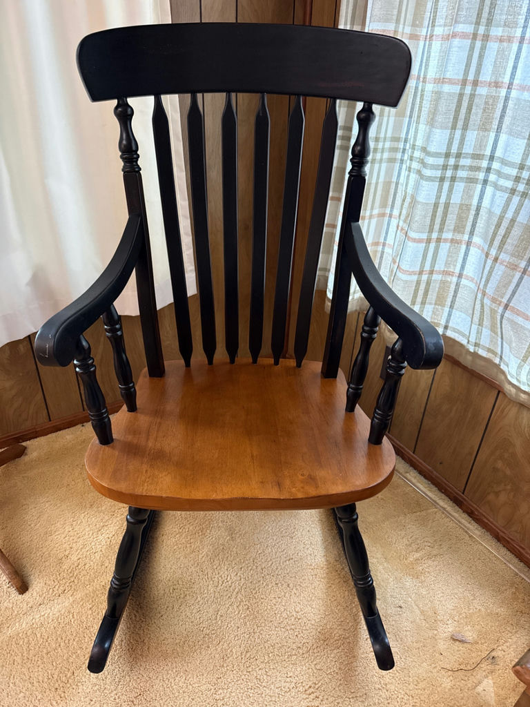 Black and natural wood rocking chair - image 1 of 2