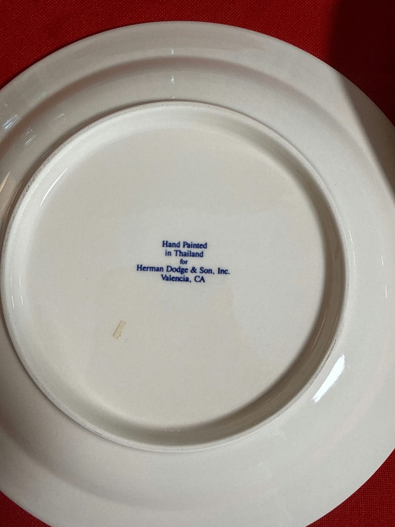 Thailand -Set of Four Hand-Painted Floral Plates - image 2 of 2