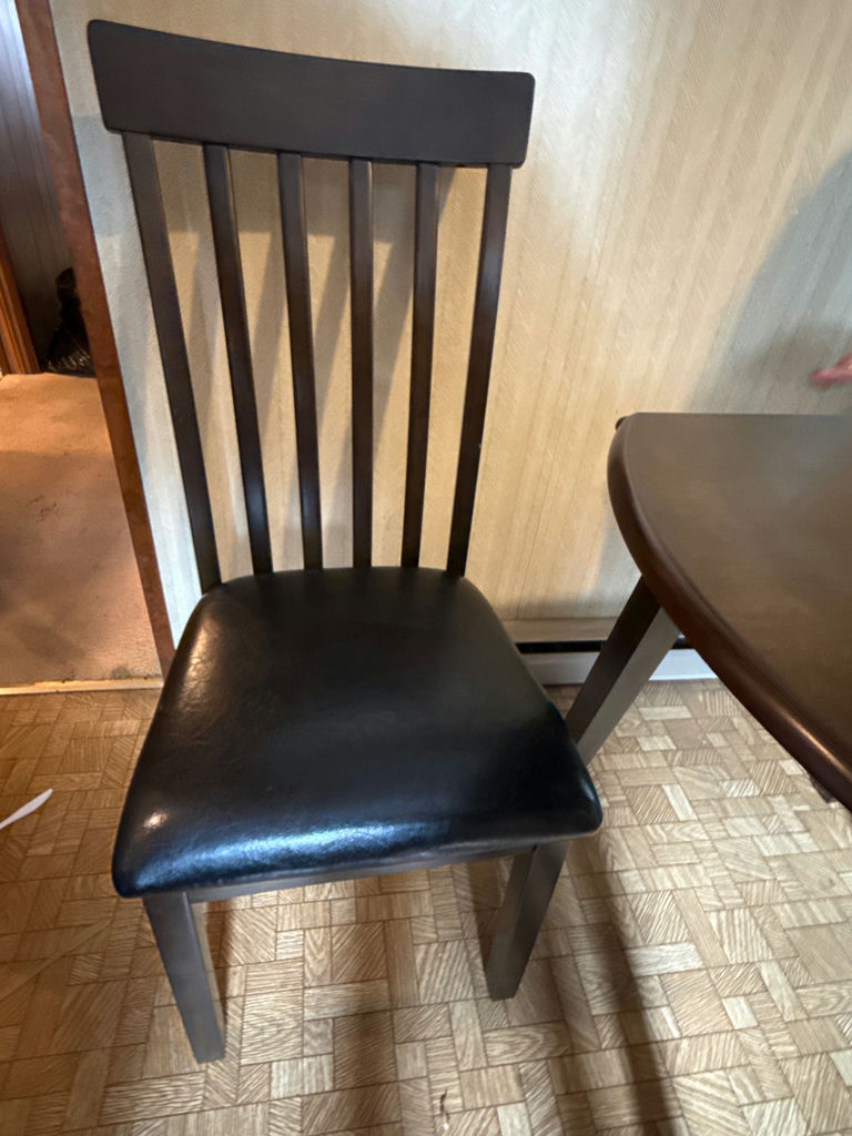 Dark Wood Drop-Leaf Dining Table and Two Chairs - image 4 of 5