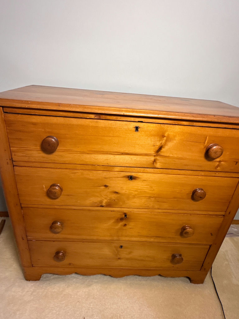 Wooden Four-Drawer Dresser - located on 2nd floor. Bring help to move - image 2 of 3