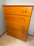 Five-Drawer Wooden Chest Dresser - located on 2nd floor. Bring help to move - thumbnail 1 of 3