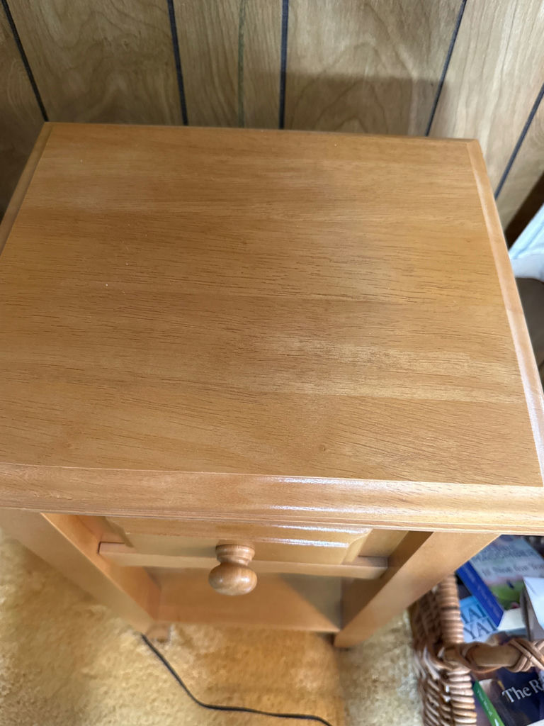 Wooden end table with drawer and shelf - image 2 of 3