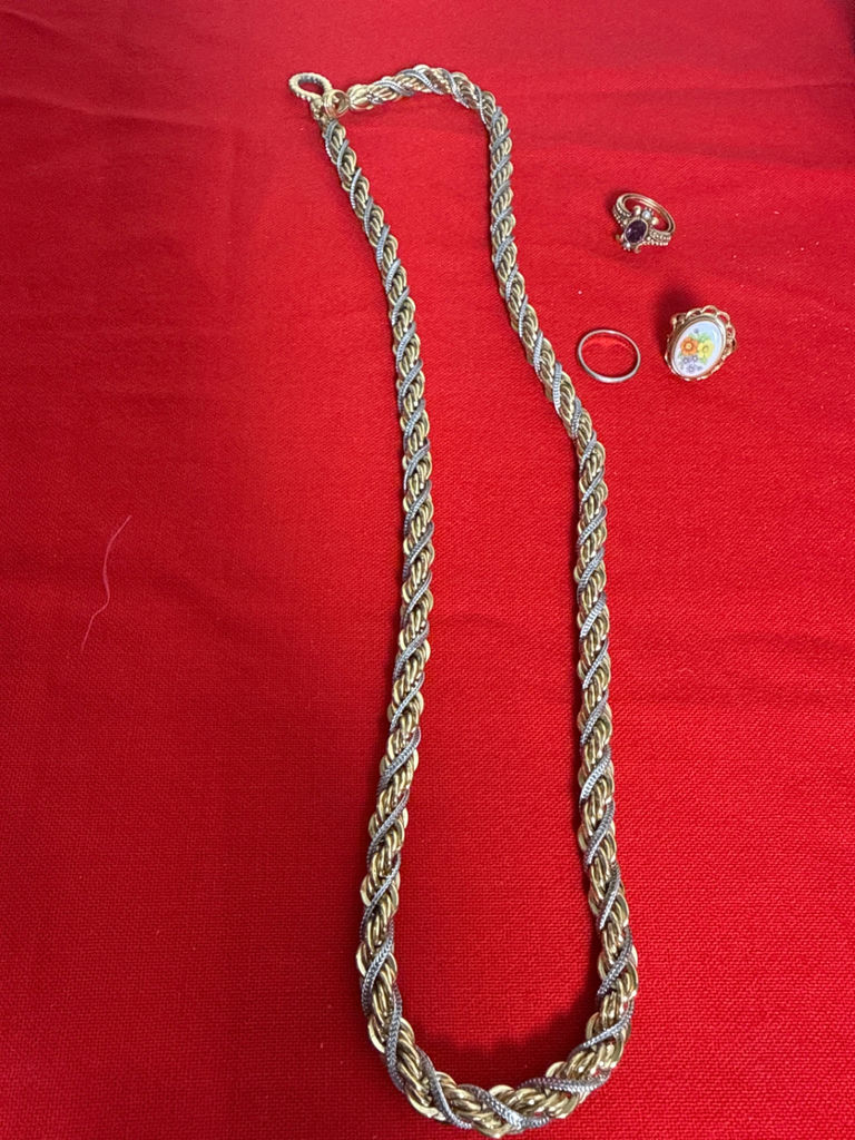 Necklace and Assorted Rings - image 1 of 3
