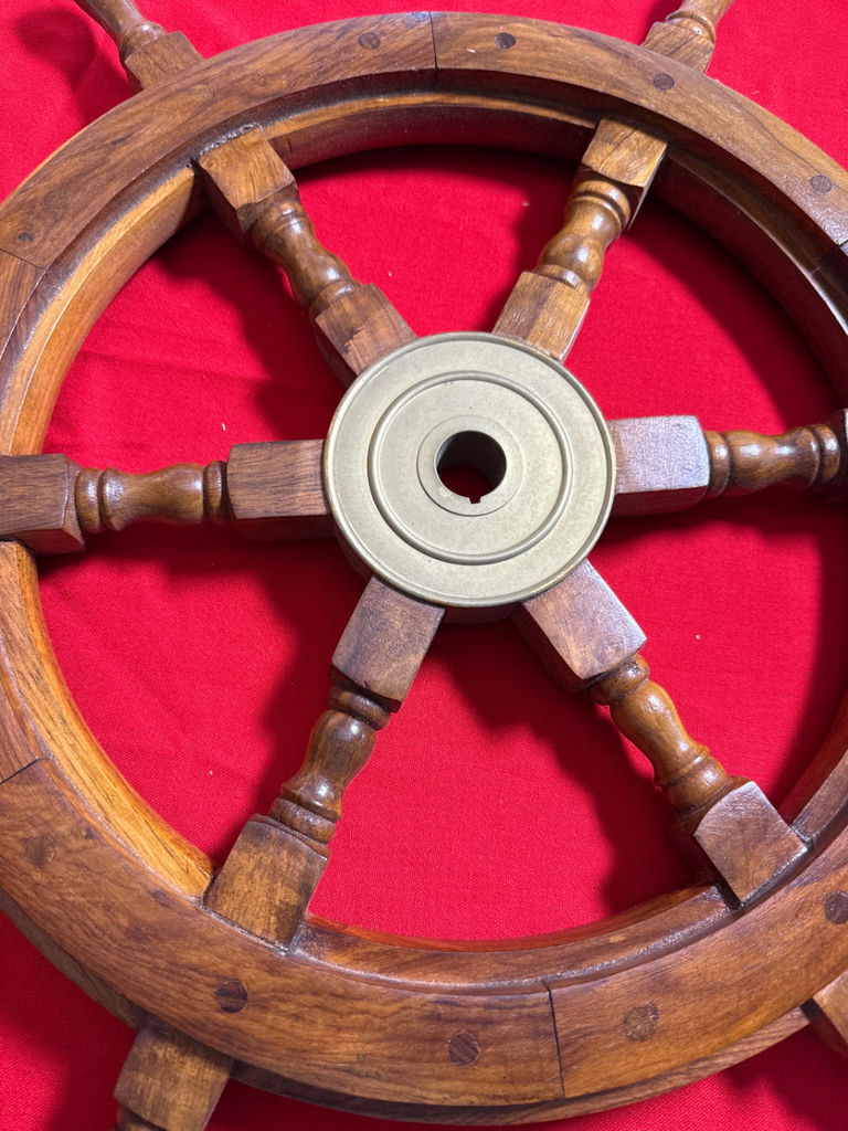 Wooden ship wheel - image 2 of 2