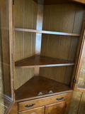 Corner Wooden china cabinet with glass display and lower storage - thumbnail 2 of 3