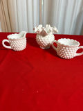 Milk glass White ceramic sugar and creamer and bowl - thumbnail 1 of 3