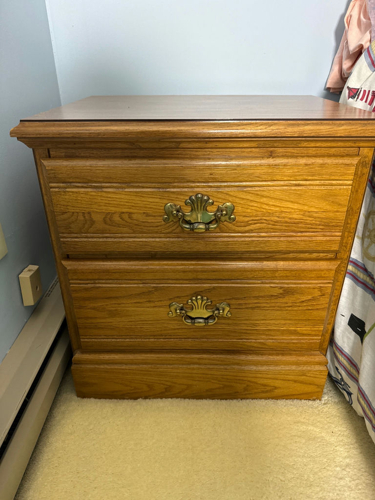 Wooden Two-Drawer Nightstand - located on 2nd floor - image 1 of 2