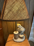 Pelican-themed log-base table lamp - thumbnail 2 of 2