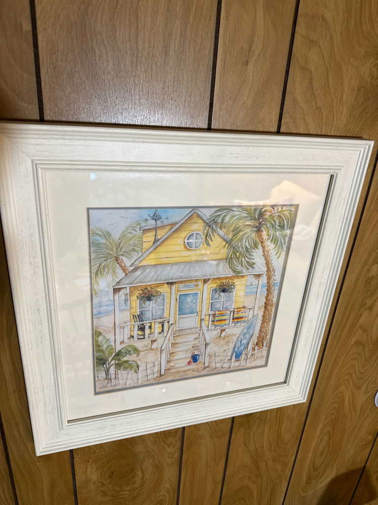 Framed Beach House Coastal Art Print - image 1 of 3