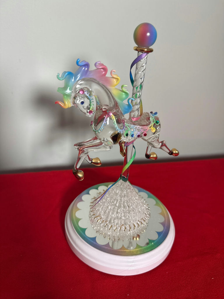 Glass Carousel Horse Figurine - image 1 of 2
