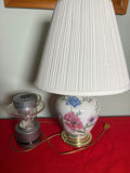 Ceramic Floral Table Lamp and Brookstone Lantern - thumbnail 1 of 3