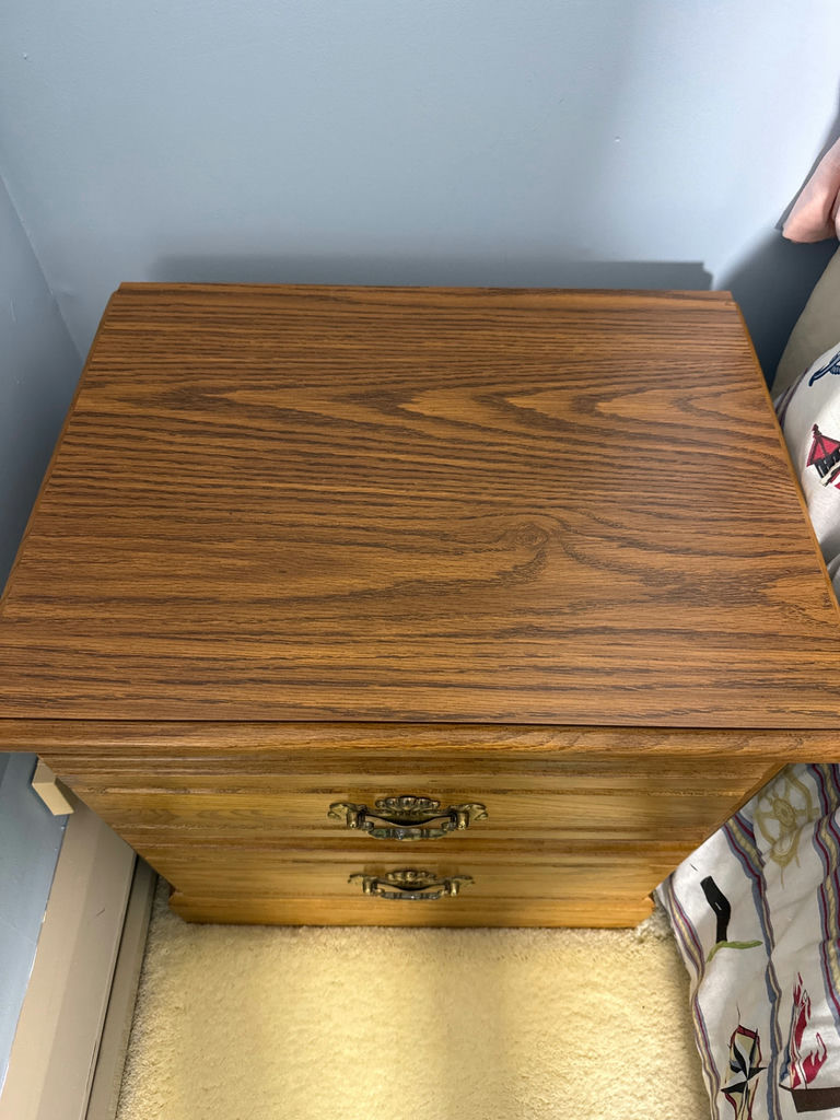Wooden Two-Drawer Nightstand - located on 2nd floor - image 2 of 2