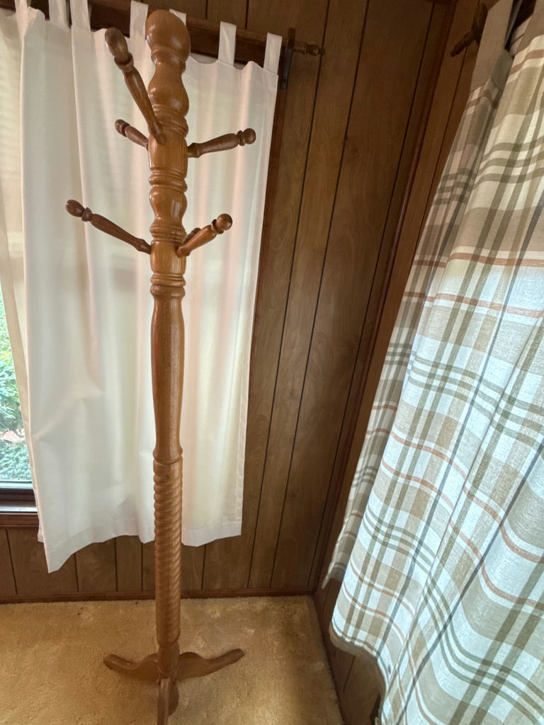 Wooden freestanding coat rack with multiple hooks - image 2 of 2