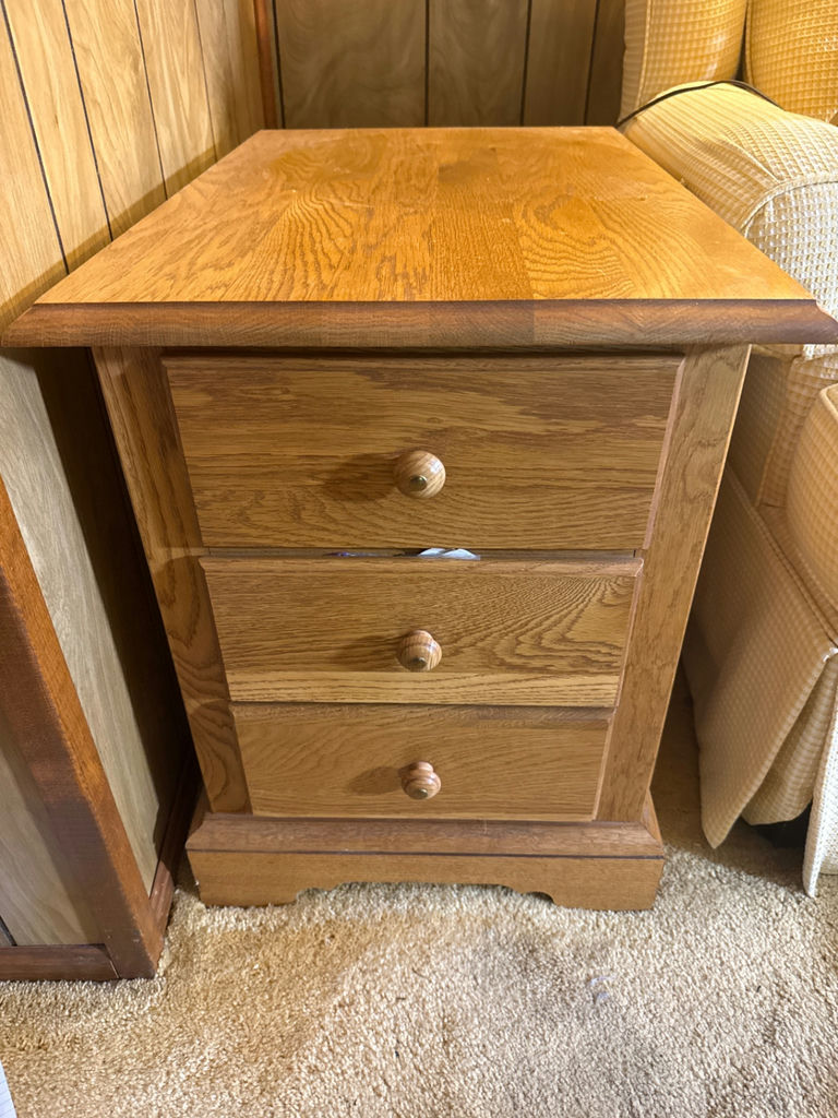 Wooden Three-Drawer Nightstand - image 1 of 2