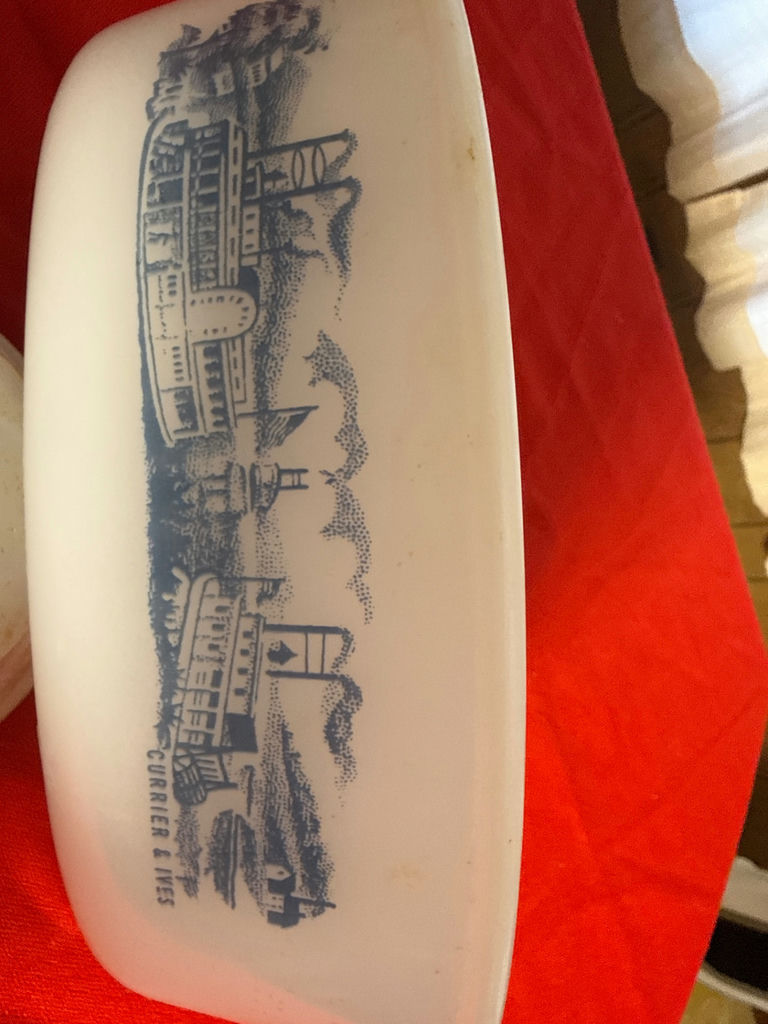 Two Oval Milk Glass Serving Dishes - image 5 of 5