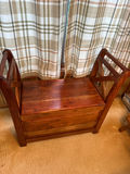 Wooden storage bench with hinged lid - thumbnail 1 of 2