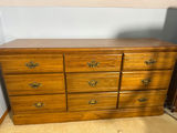 Wooden Nine-Drawer Dresser - located on 2nd floor. Bring help to move - thumbnail 1 of 3