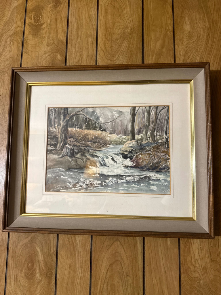 Framed Landscape Watercolor Painting - image 2 of 2