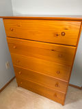 Five-Drawer Wooden Chest Dresser - located on 2nd floor. Bring help to move - thumbnail 2 of 3