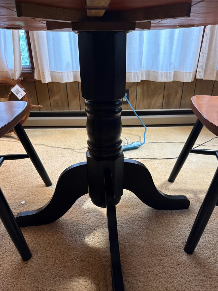 Round pedestal dining table with 2 spindle-back chairs - image 3 of 5