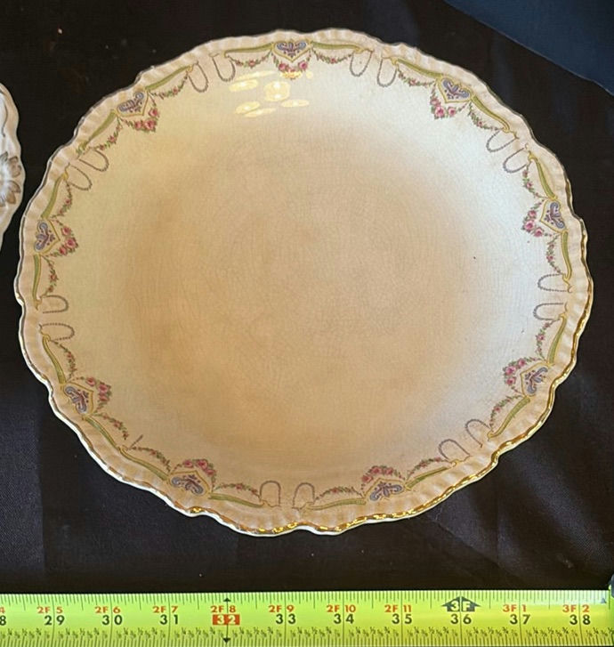 Vintage John Maddock & Sons porcelain pedestal cake stand with matching plates - image 7 of 11