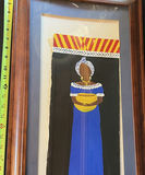 Framed painting by Betty Bennett of a woman in a blue dress holding a yellow bowl - thumbnail 2 of 5