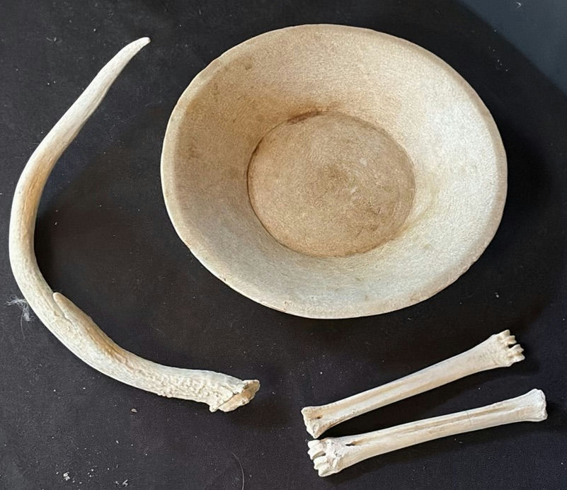 Bone bowl with bone fragments - image 1 of 5