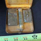 Vintage travel shaving kit with pewter containers and airplane tin - thumbnail 5 of 7