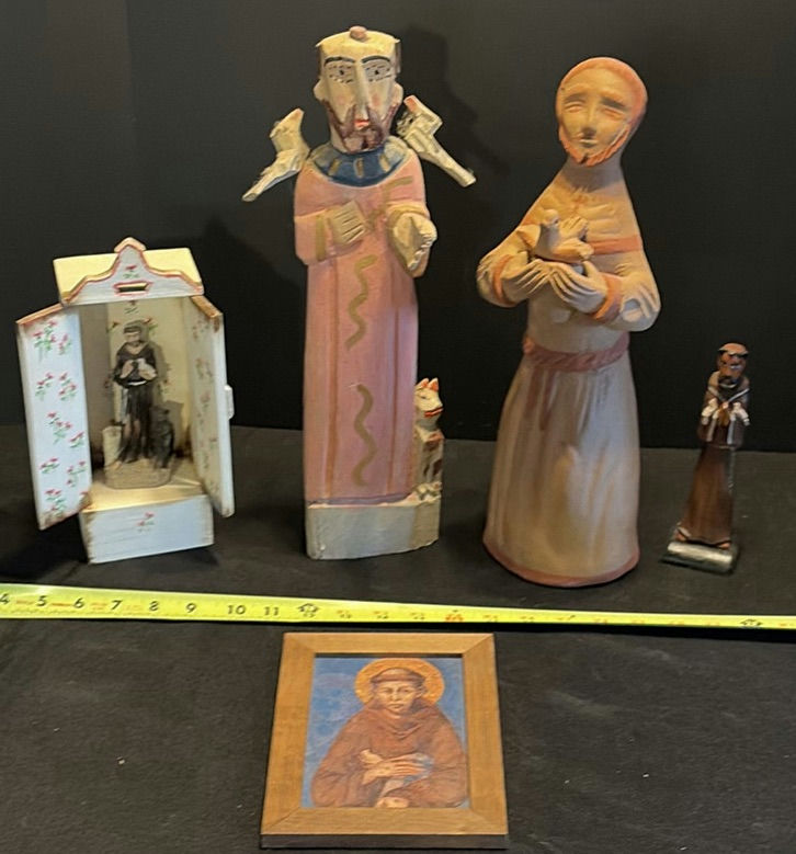Set of wooden religious statues and shrine - image 1 of 11