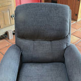 Dark gray fabric recliner and burgundy leather recliner - thumbnail 3 of 15