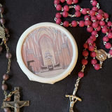 Assorted religious bead jewelry (rosaries and crucifix necklaces) with ceramic items - thumbnail 10 of 13