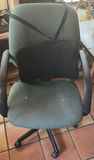 Green fabric office chair with back cushion - thumbnail 1 of 5