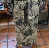 Kimono-style robe with obi belt and folded dashiki garment - thumbnail 6 of 7