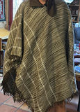 Brown and Cream Plaid hand made Brazilian Baracho Poncho - thumbnail 1 of 6