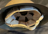 Two vintage helmets: Brodie-style steel helmet with insignia and a pith helmet - thumbnail 8 of 10