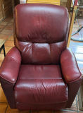 Dark gray fabric recliner and burgundy leather recliner - thumbnail 8 of 15