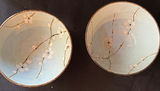 Japanese porcelain teaware set with plum-blossom glaze (bowls, cups, pitcher) and wooden boxes - thumbnail 4 of 8