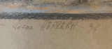 Two Framed Art Pieces: Architectural Façade Scene and Abstract Figure - thumbnail 3 of 7