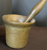 Antique wooden hand plane, metal bell with lid, and mortar and pestle set - thumbnail 9 of 14