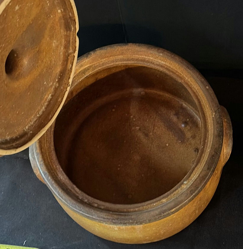 Vintage wooden containers glass plates and metal cookware - image 8 of 10