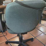 Green fabric office chair with back cushion - thumbnail 4 of 5