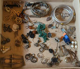 Assorted jewelry collection: bracelets, earrings, beads and trinkets - thumbnail 13 of 17